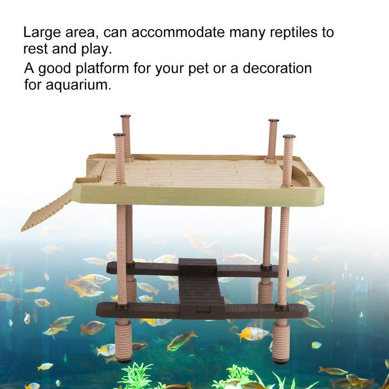 Hffheer Reptile Basking Tortoise Sunbathe Pier Aquarium Basking Reptile Climbing Ramp Hammock Fish Sunbathe Accessories - Image 4